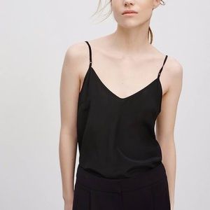 Aritzia Wilfred black silk camisole w/ spaghetti straps, size XS